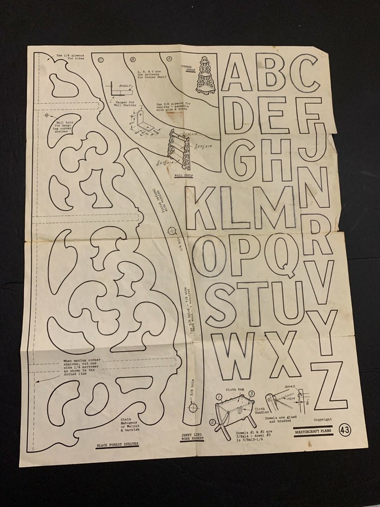 Vintage Mastercraft Plans 43 Various Woodworking Patterns