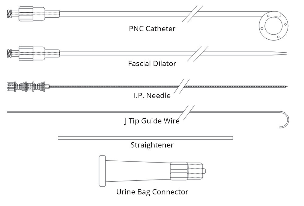 1 Set PCN Set Sterile EO Size 8Fr, 30Cm long Pigtail, Fast DHL Priority Ship
