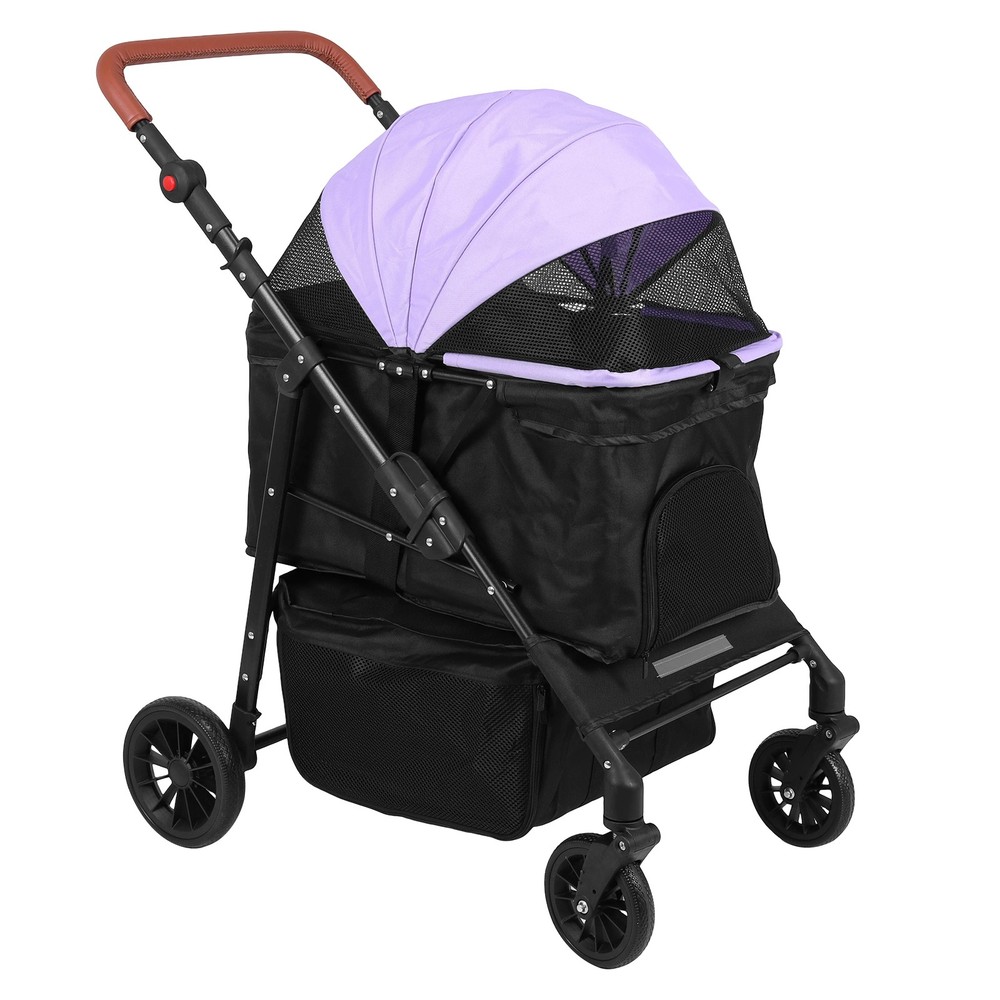 Pet Stroller Removable Cushion & Reflective Strips for Small Medium Dogs Cats