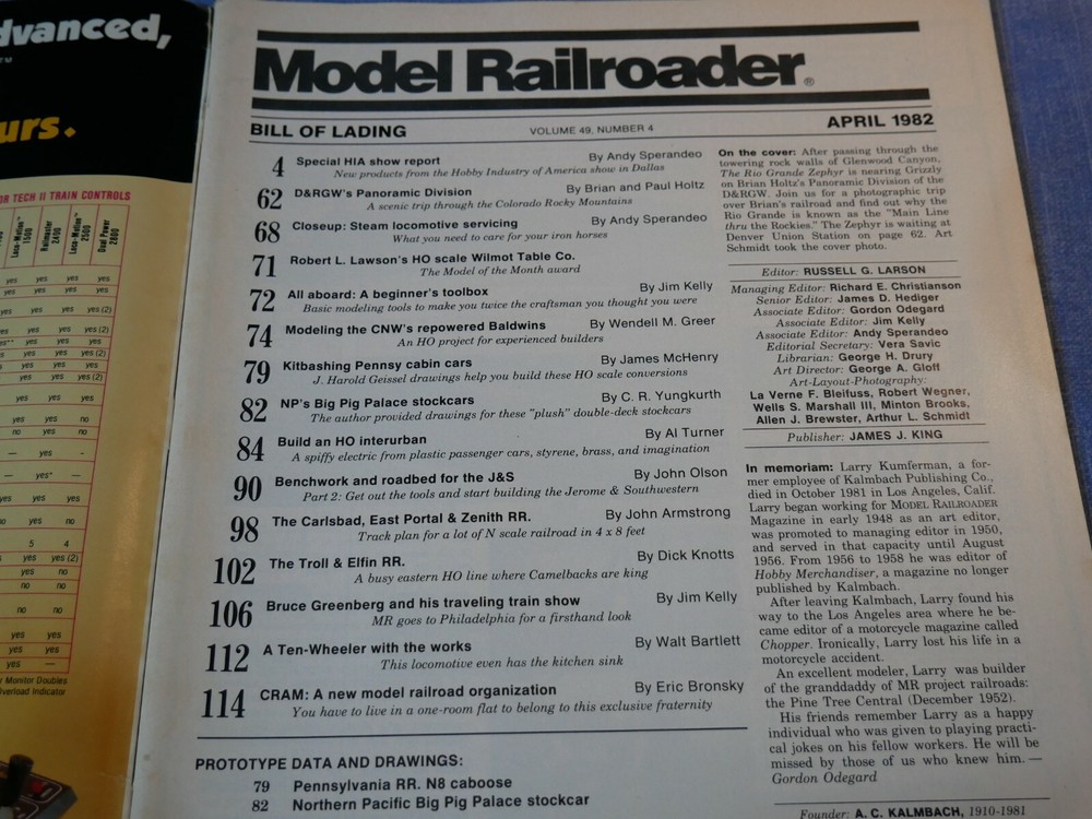 MODEL RAILROADER - APRIL 1982