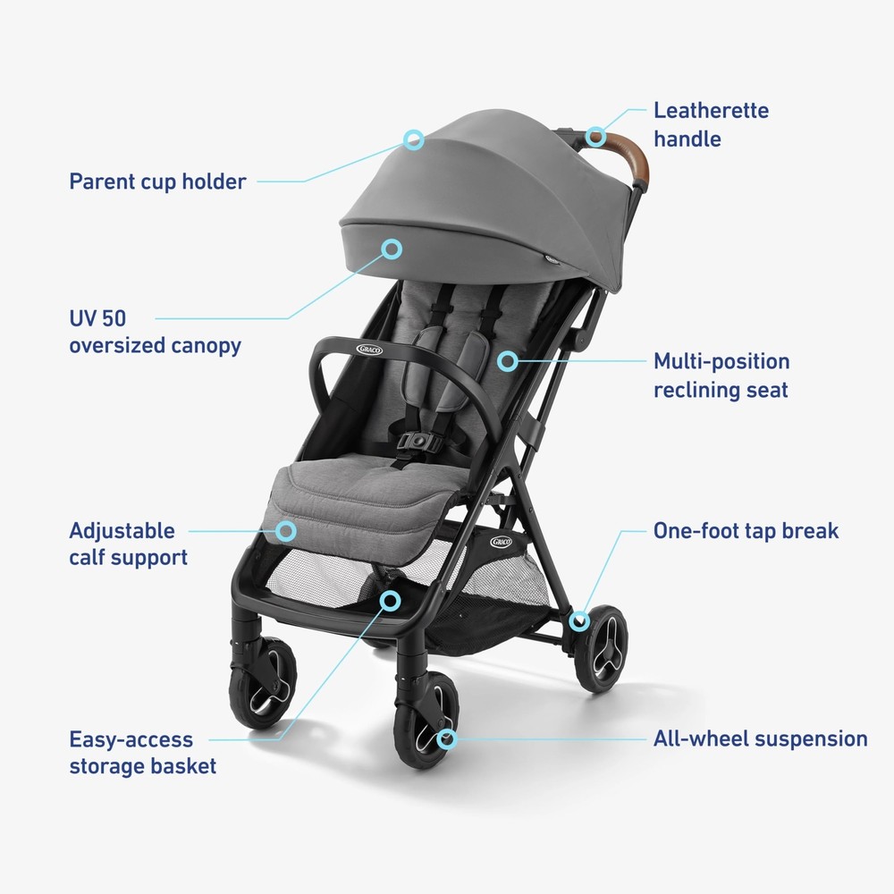 Graco Ready2Jet Compact Stroller – Compact Travel Stroller with Automatic