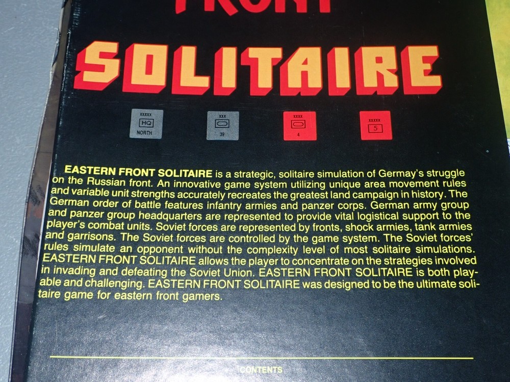 Eastern Front Solitaire Omega Games 1st Ed, 1986 Unpunched, Complete
