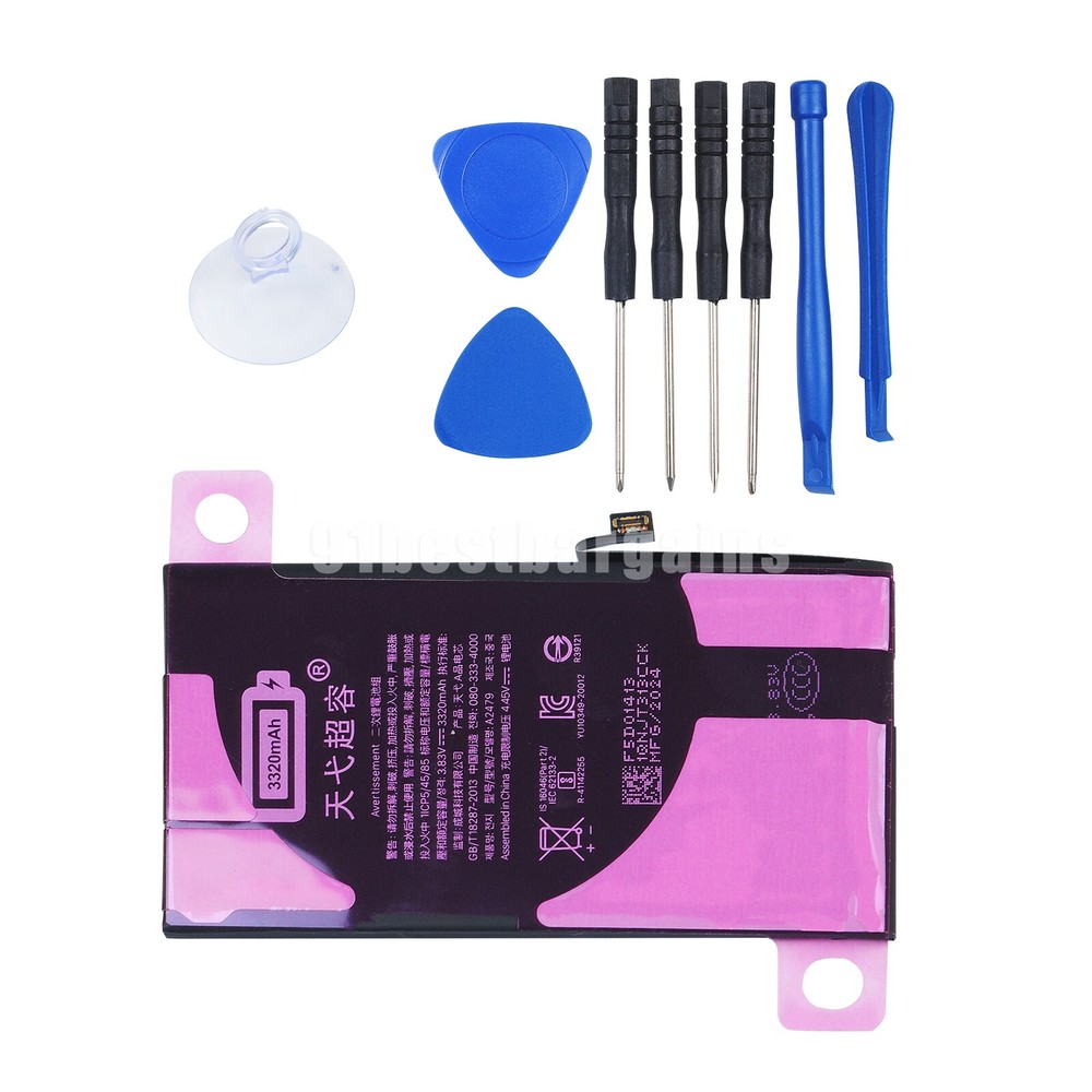 For Premium Apple iPhone 12 Battery Internal Replacement 3320mAh + Tool Adhesive