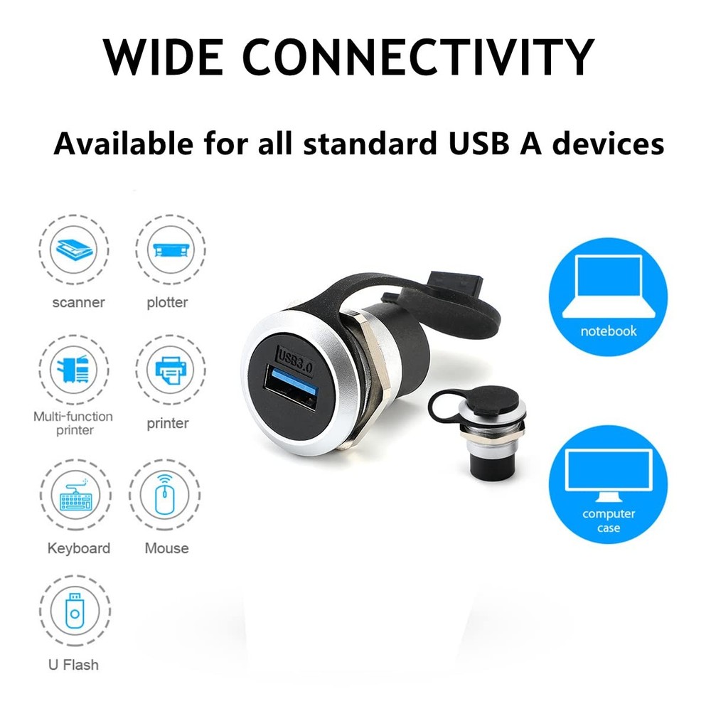 PENGLIN 2Pack USB 3.0 Panel Mount Coupler, Pass 2PCS USB3.0, black