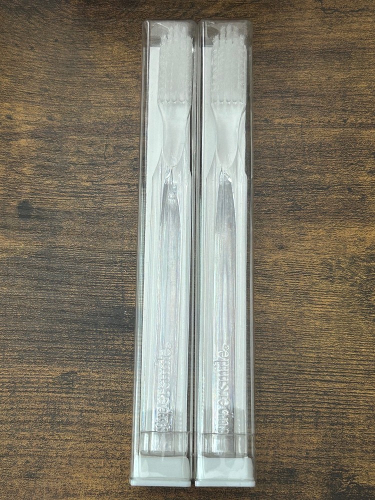 Supersmile 45° Degree Angle Ergonomic Toothbrush Crystal Clear Soft - 2 Pack