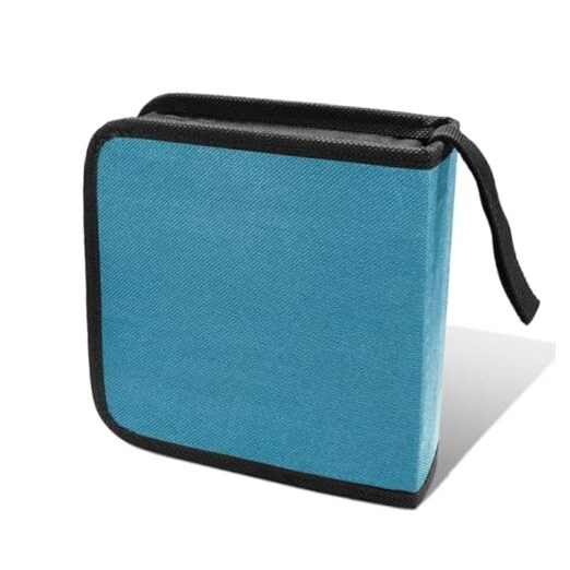 Car CD Case, 40 Capacity Hard Plastic DVD Disc Organizer Holder with Blue