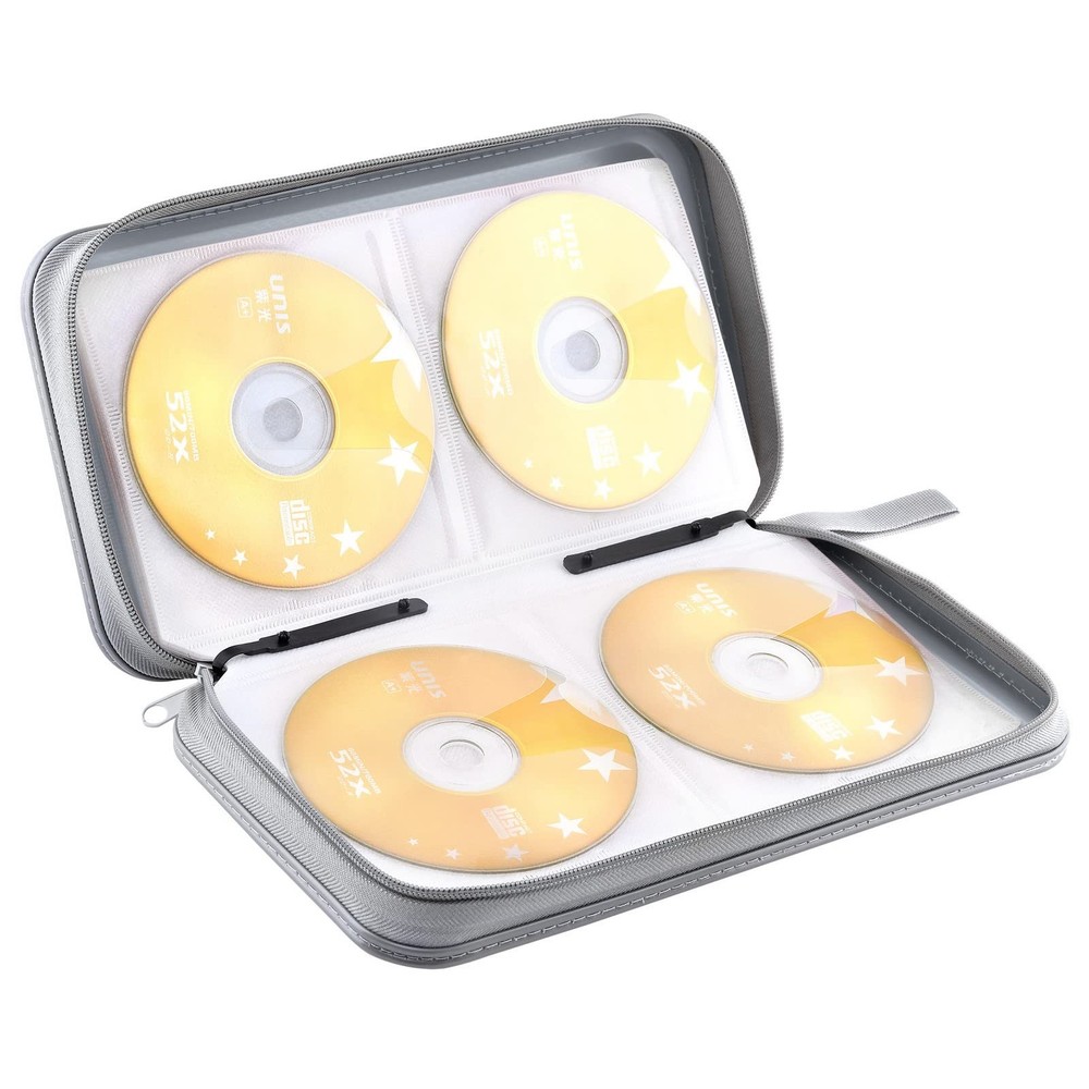 DVD Case, Bivisen CD Case Holder Wallet Binder 96 96 Capacity, Silver