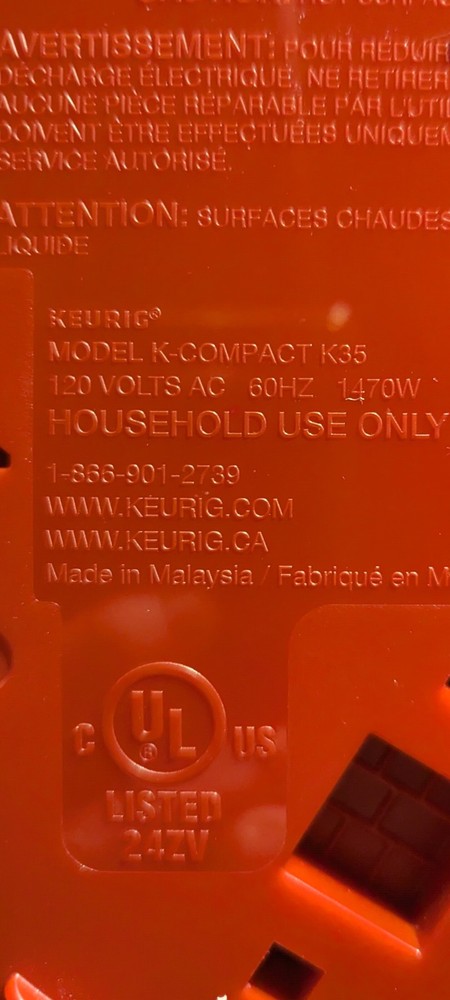 Red K-Compact K35 3 Cup Sizes Coffee Maker Counter Space Friendly 8.2" Width.