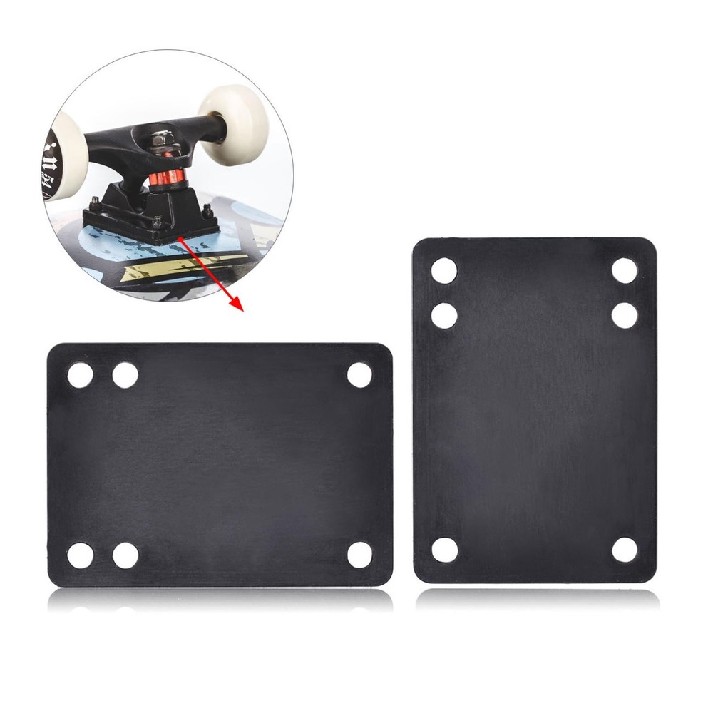 Black 3mm Soft Skateboard Riser Shock Pads Longboard Shock Pads 2pcs/Set