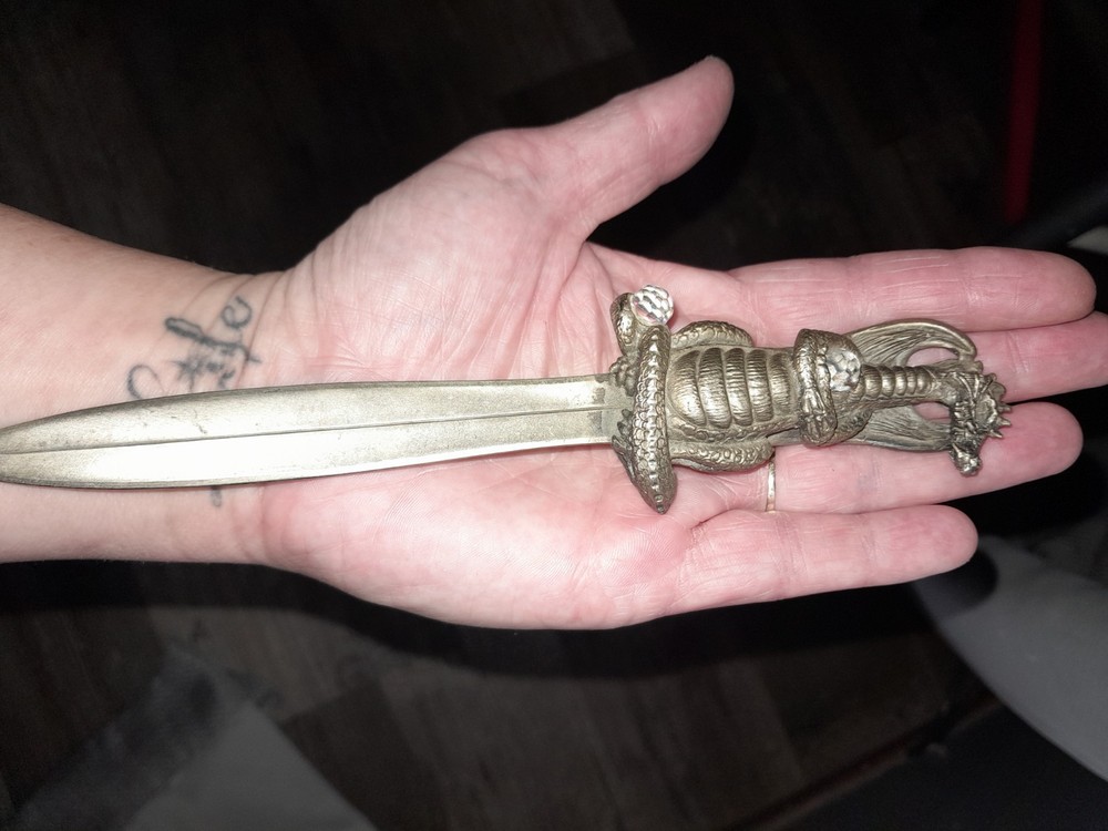 Myth and Magic heavy pewter letter opener