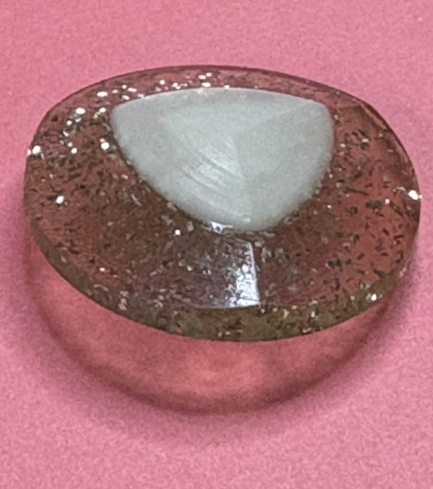 Vintage Large Glitter Lucite Button, 34mm