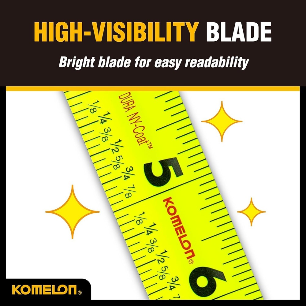 25ft True Control Tape Measure with Intuitive Retraction Control for Precision