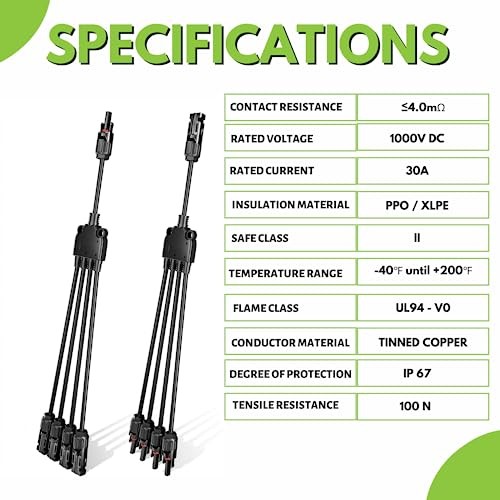 The Original Solar Y Branch Connectors Extra Long Solar Panel Parallel