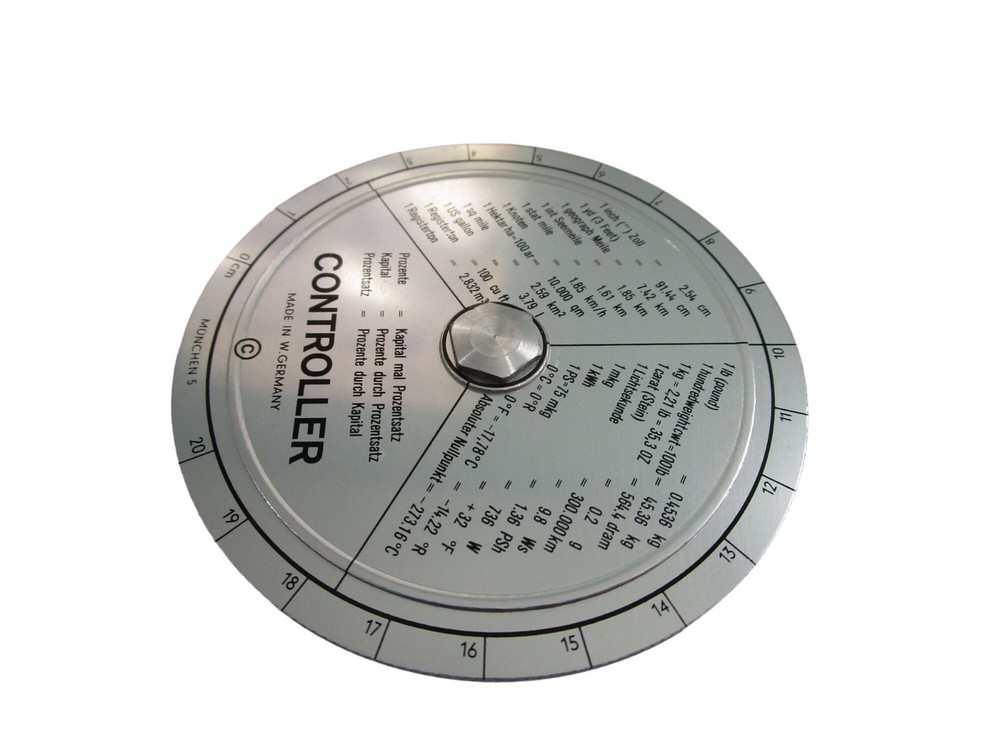 Vintage Controller Mod. 75 R Circular Slide Rule Calculator Tool In Case GUC