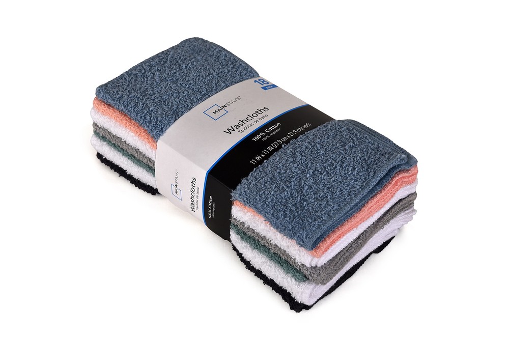 Mainstays 18-Pack Washcloth Bundle, Pastel