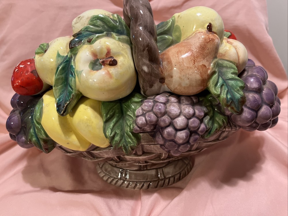 Vintage Ceramic Centerpiece Fruit  Basket