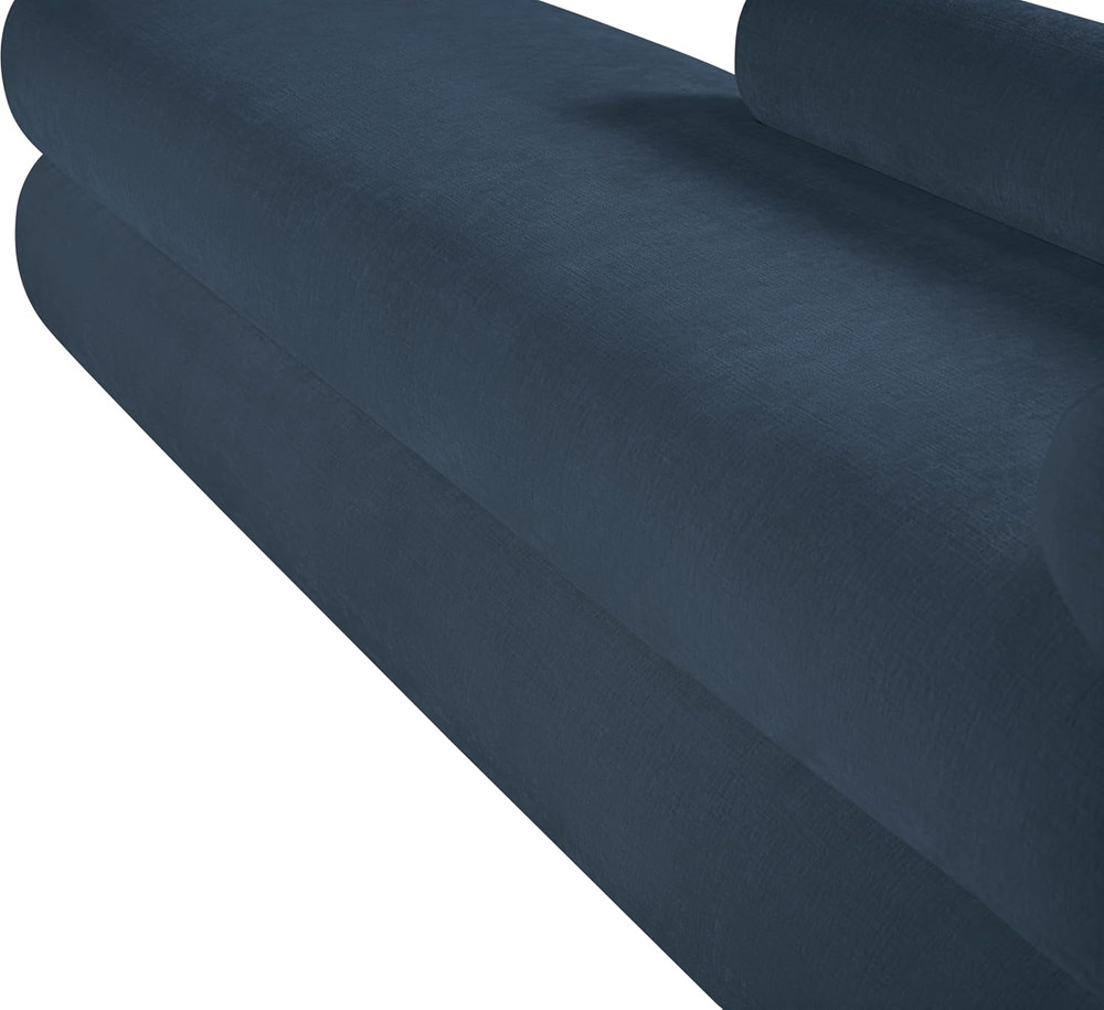 Modern Light Blue Chenille Bench - Kennedy Collection 59.5" L x 22" W