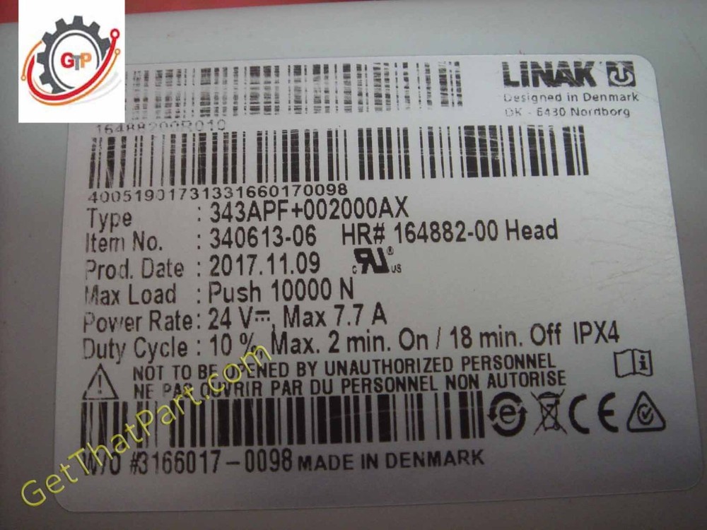 Hill Rom Progressa P7500 Oem Back Section Actuator Motor Assy Tested