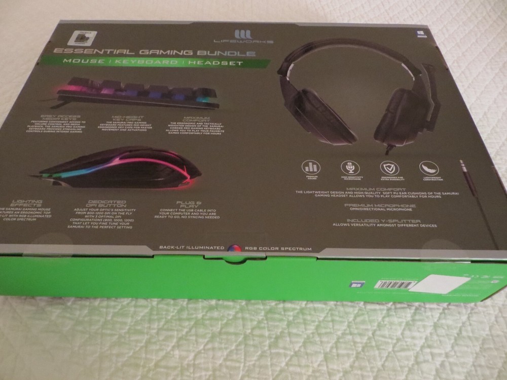 Gaming Mouse Keyboard and Headset Back-Lit Samurai Bundle NEW FREE SHIPPING!!!