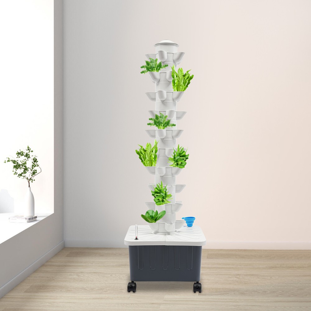 Vertical Hydroponic System Tower Garden Home Grow Kit 10 Layer 50 Pots