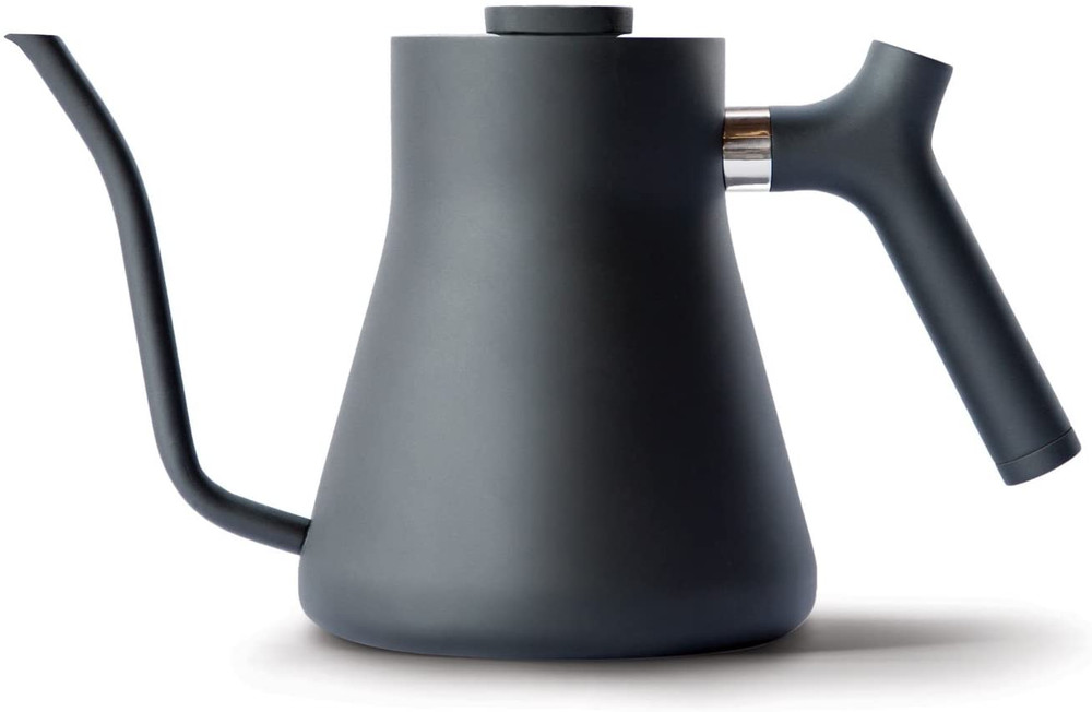 Stagg Matte Black Gooseneck Kettle - Precision Pour, Built-In Thermometer, 1L