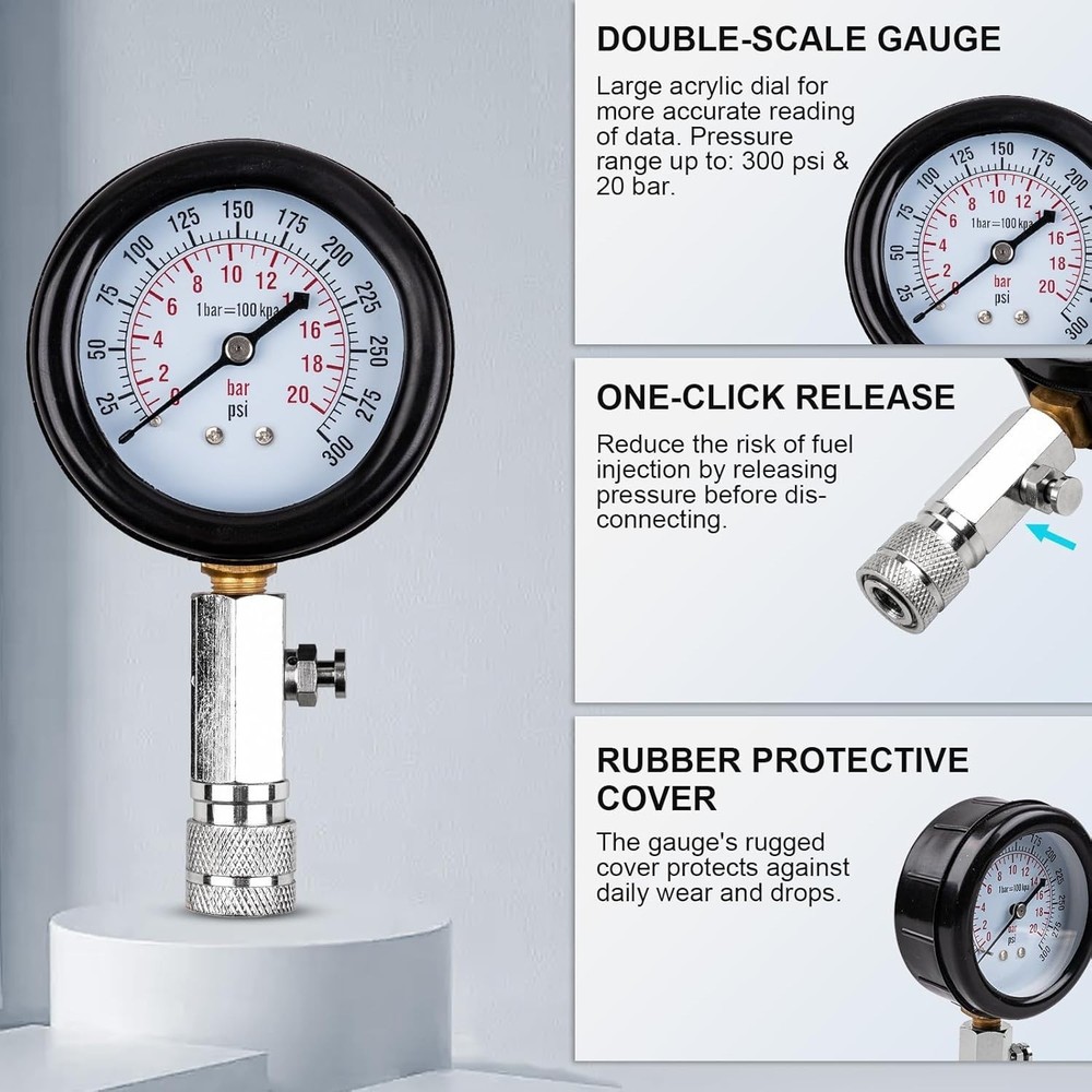 Durable 8-Piece Automotive Compression Tester Kit - Ideal for Maintenance