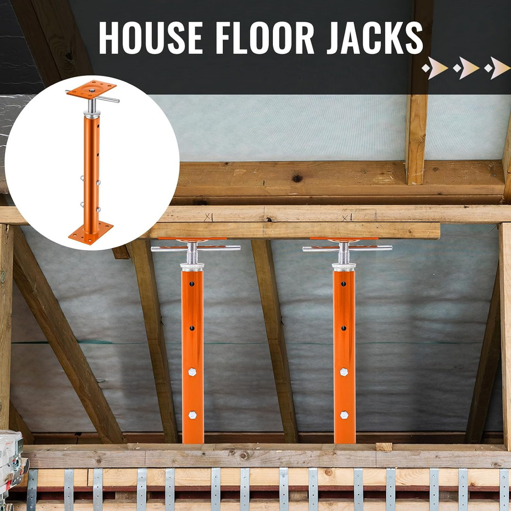 Adjustable Jack Post Set, 19"-36" Height, 11023 Lbs Capacity, Orange