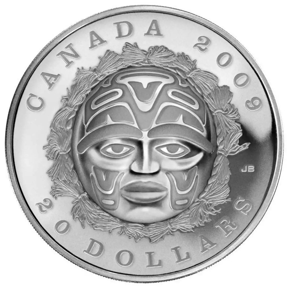 2009 $20 Silver Coin - Summer Moon Mask