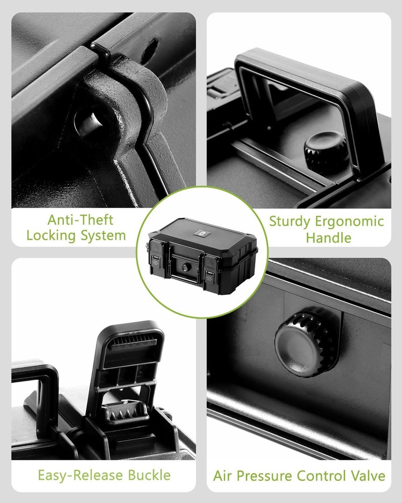 OZCHIN Large Smell Proof Box with Lock - Waterproof, Crushproof Container