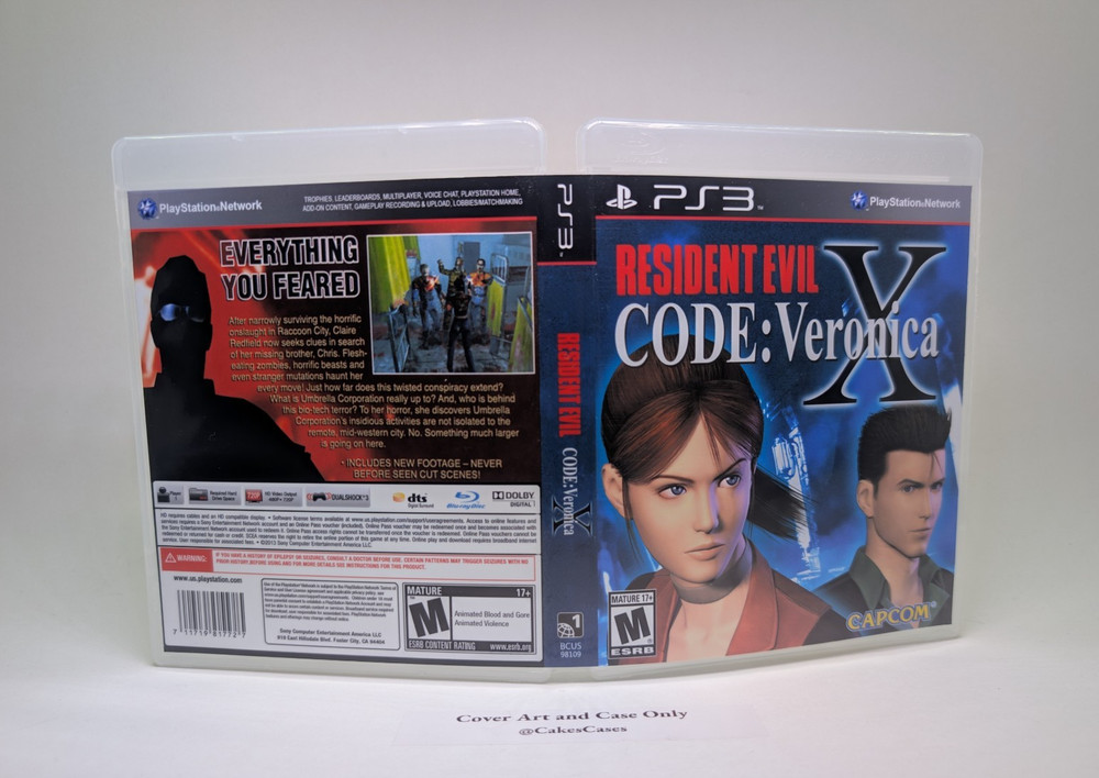 Replacement Case - NO GAME - Resident Evil X Code Veronica  - PS3 Game Case