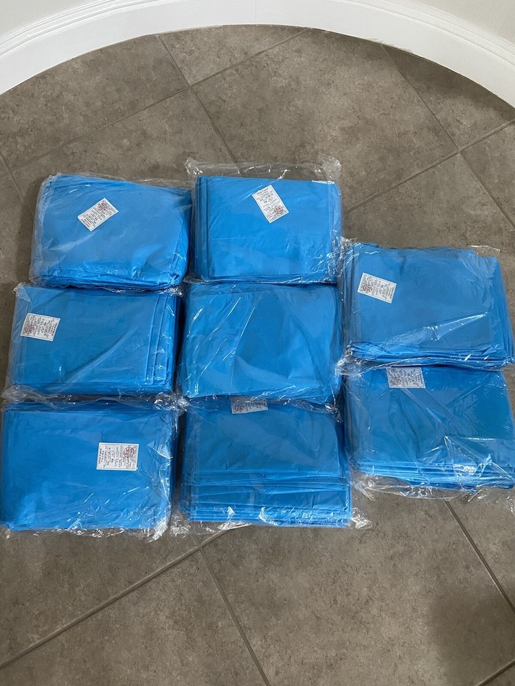 Blue Plastic Disposable PPE Gowns - 150+