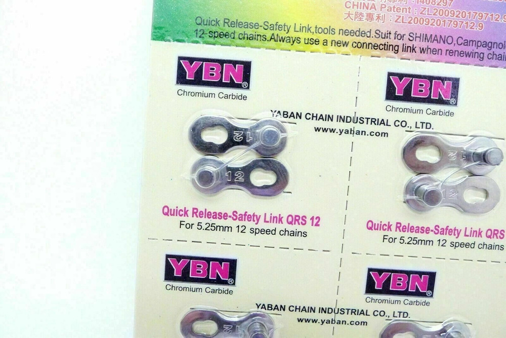 6x YBN QR 12 Speed Quick Release-Safety Link Chain Link -- Silver
