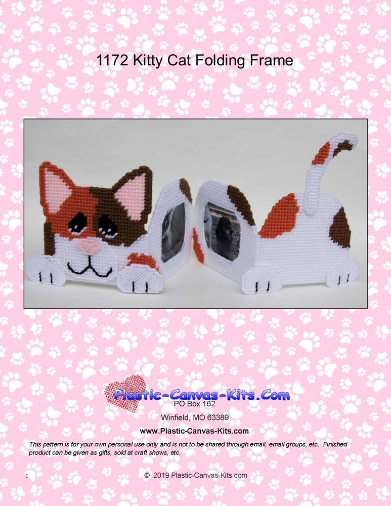 Kitty Cat Folding Frame-Plastic Canvas Pattern or Kit