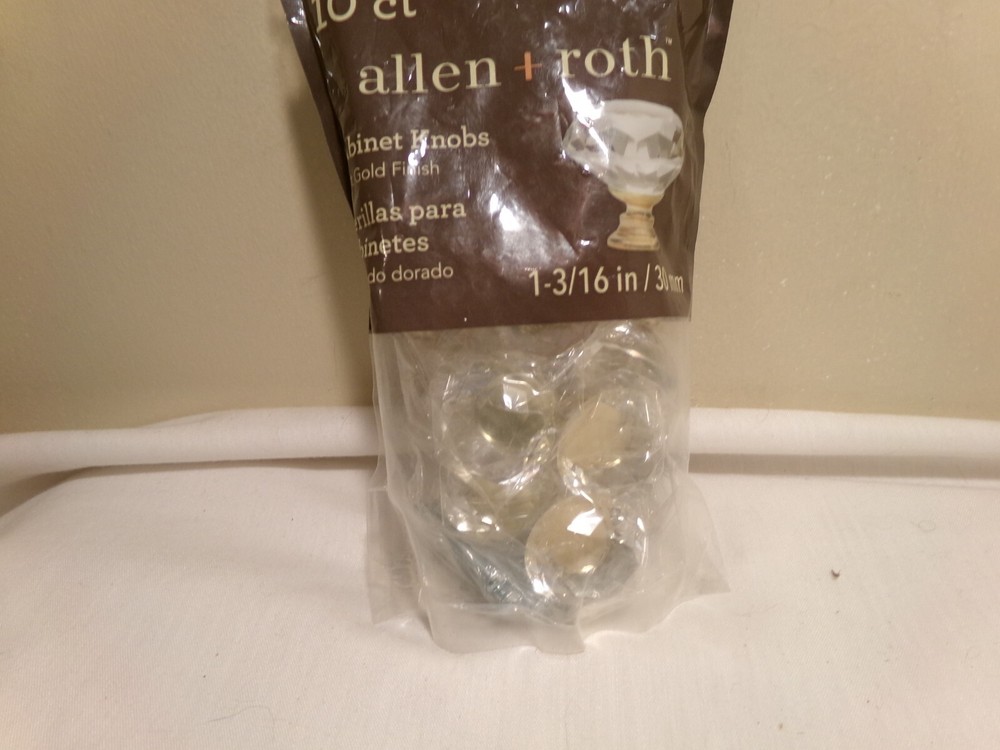 Allen + Roth 2956585 Clear/Soft Gold Cabinet Knobs - 10 pack