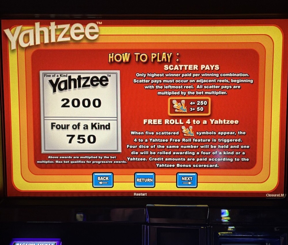 WMS BB2 YAHTZEE SLOT MACHINE SOFTWARE SET GAME & OS EXTREMELY FUN GAME TESTED