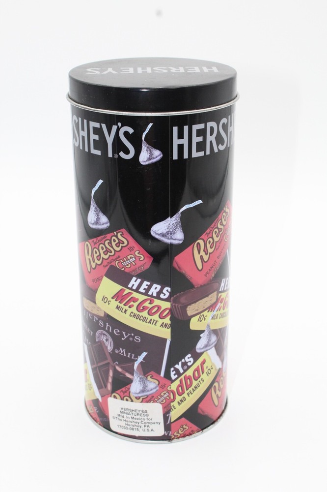 Vintage Hershey's Assorted Miniatures Collectible 9" Round Container Tin *Empty*