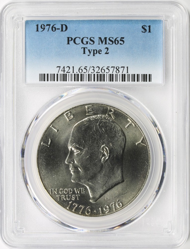 1976-D $1 Type 2 Eisenhower Dollar PCGS MS65 – Bicentennial