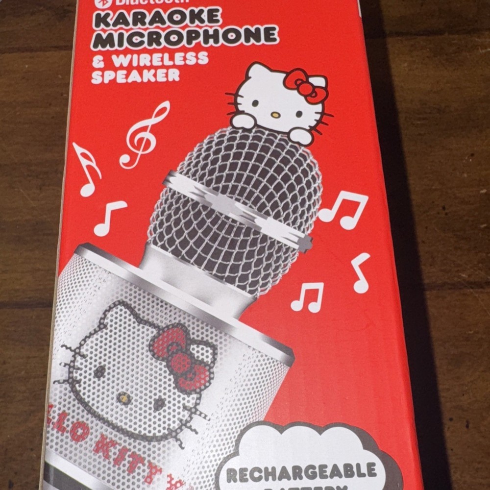 Hello Kitty Bluetooth Karaoke Microphone Red | Wireless Speaker USB Charging