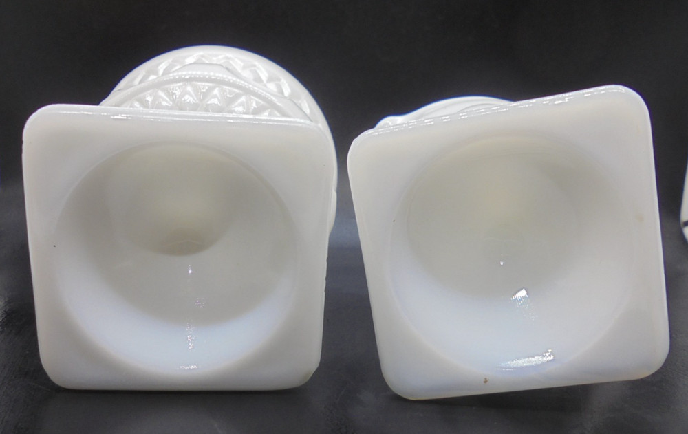McKee Milk Glass Creamer & Sugar Set Lacette Pattern
