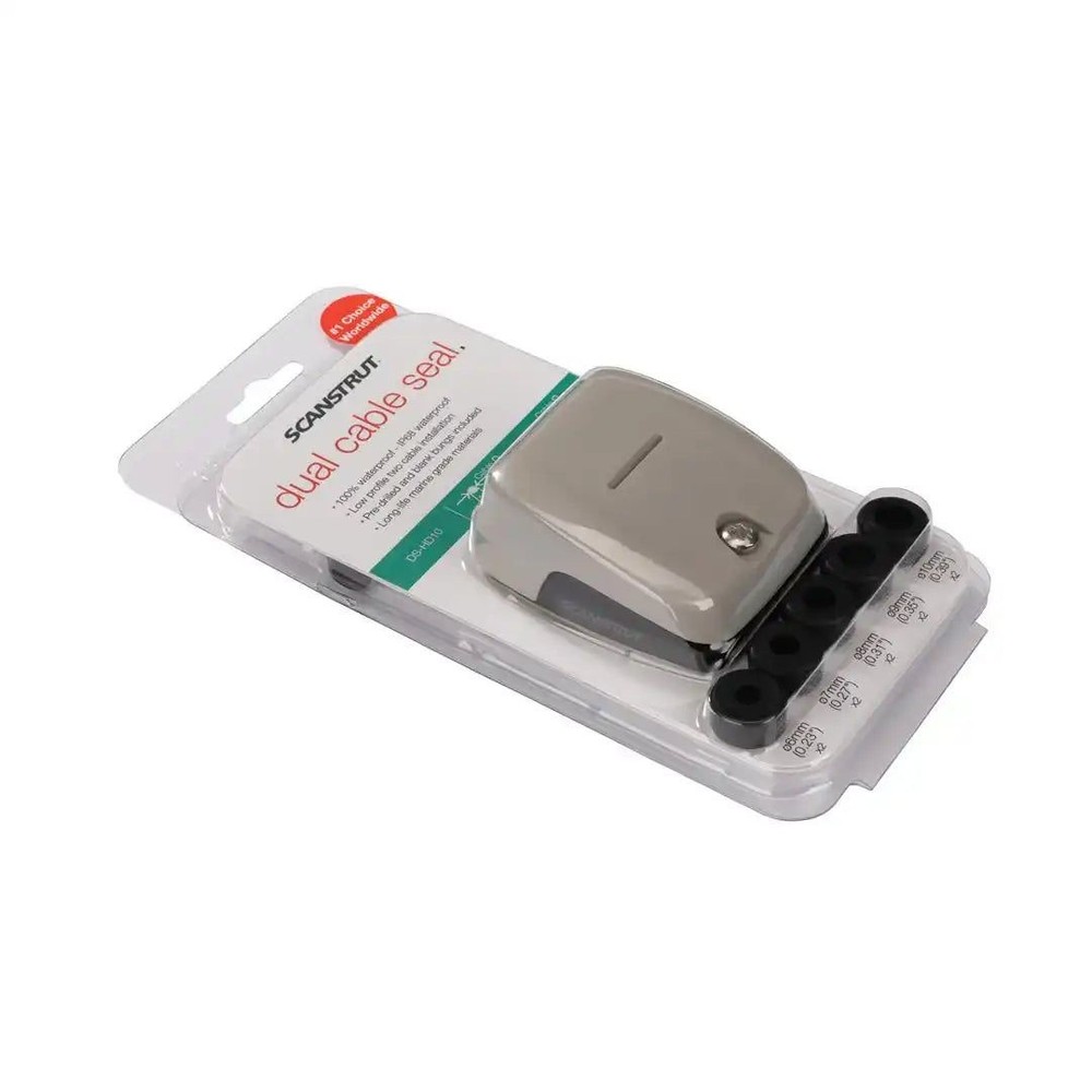 Scanstrut DS-HD10 Horizontal Double-Entry Cable Seal Grey Multiple Cable