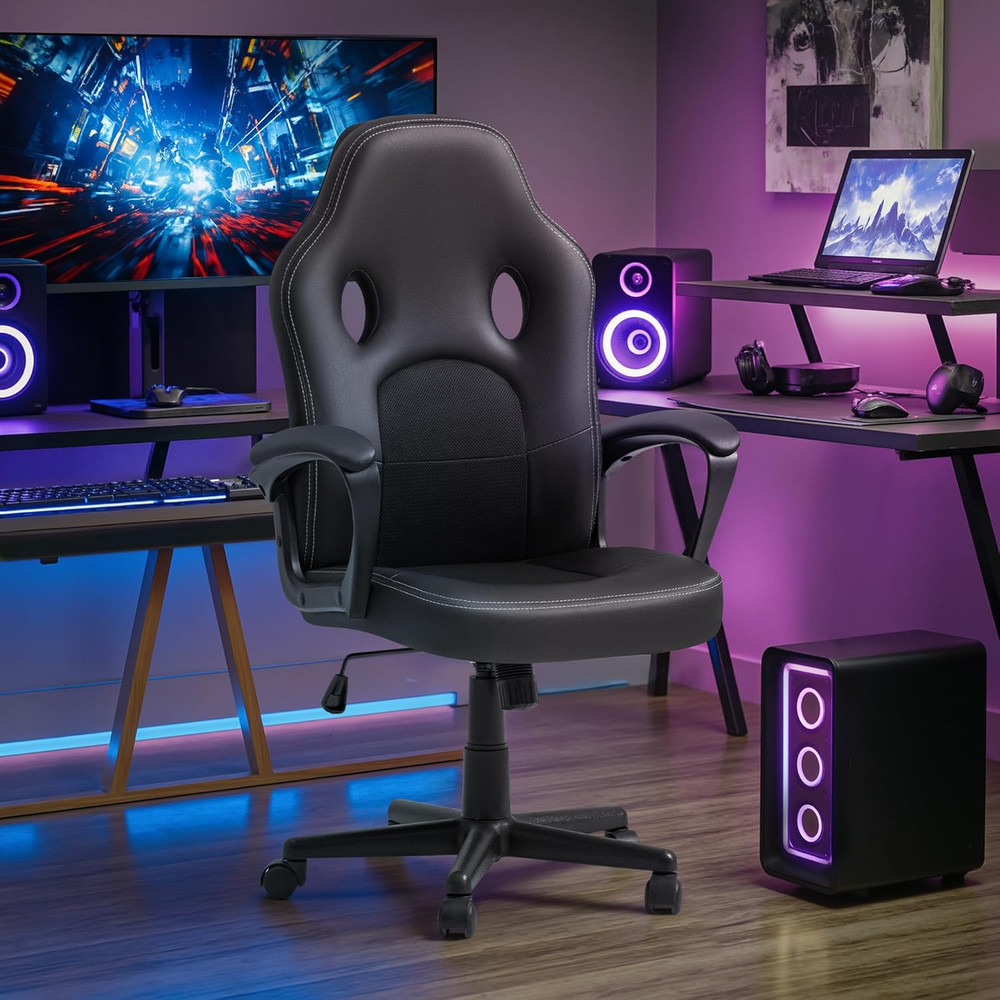 Office Gaming Chair High Back Leather Computer Chairs Ergonomic Height Adjustabl