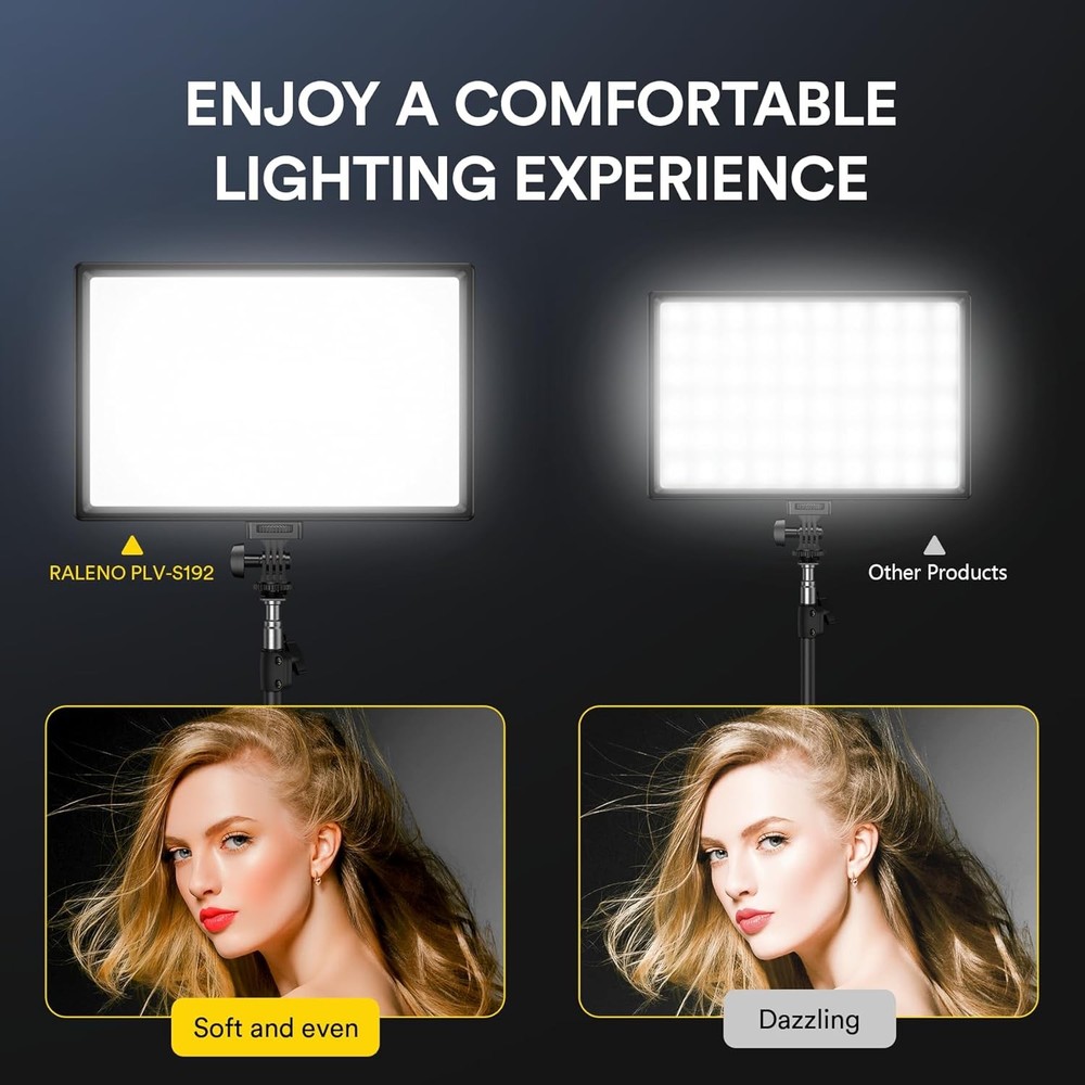 19.5W LED Video Soft Light Panel, 650Lux/M 13" Camera Panel Light Built-In 8000M