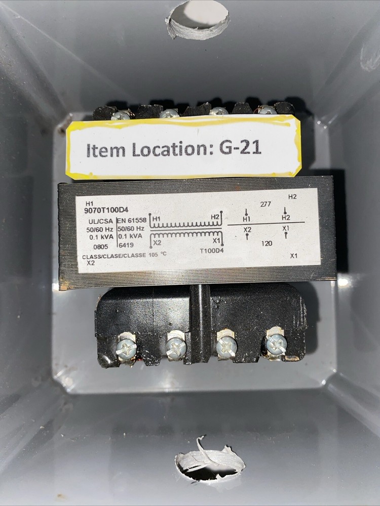 SQUARE D 9070T100D4 INDUSTRIAL CONTROL TRANSFORMER, 277V PRI, 120V SEC
