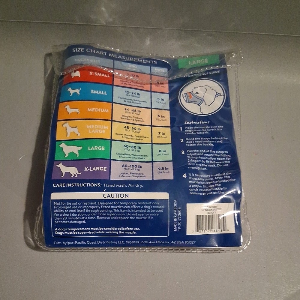 New- Top Paw, Adjustable Mesh Dog Muzzle (L)