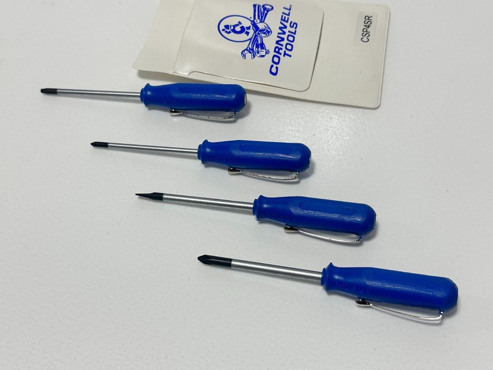 Cornwell Tools ELITE Blue Hard Handle Pocket Screwdriver Set, Phillips Flat Star
