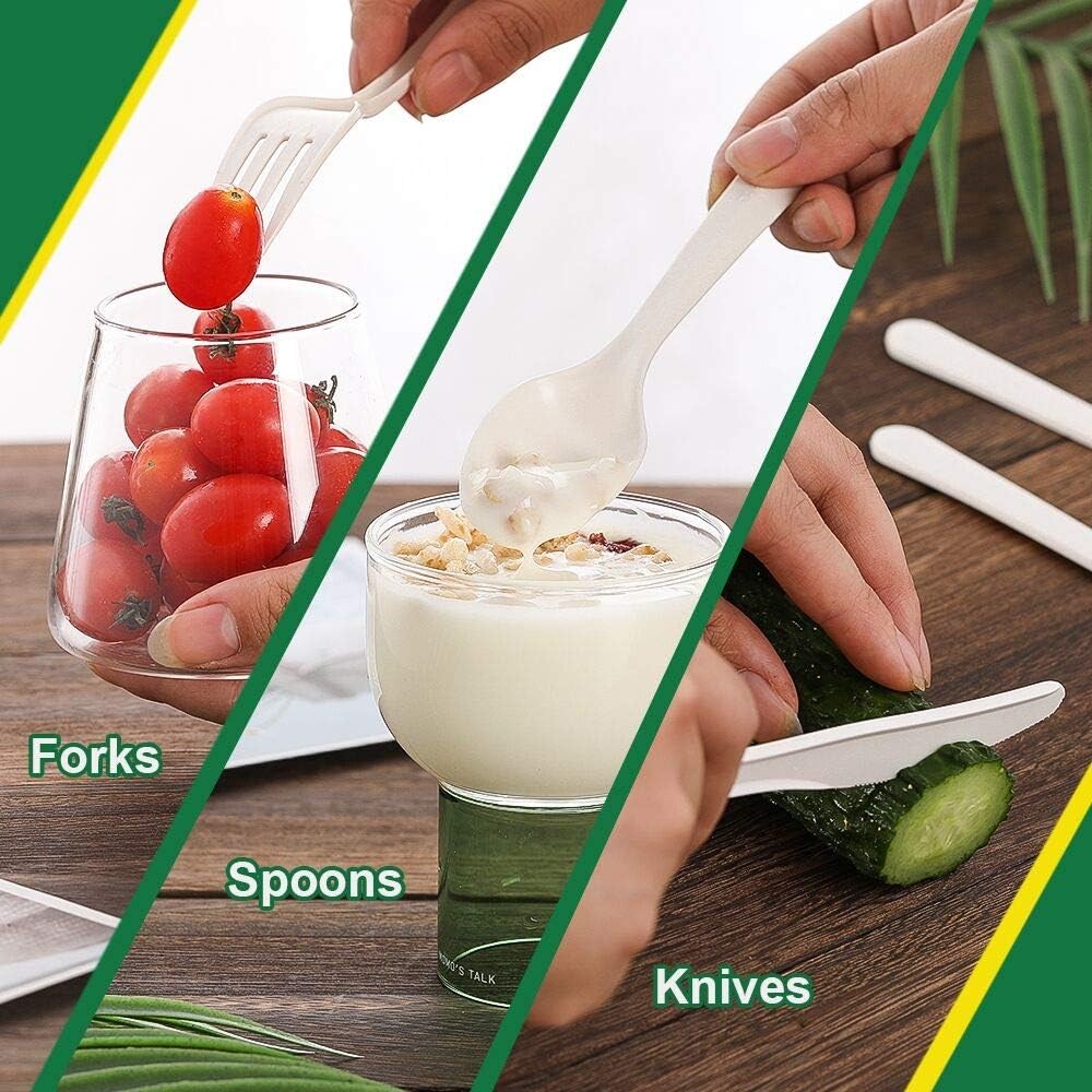 Disposable Utensils Set,Sturdy Plastic Sierware, Disposable Cutlery for