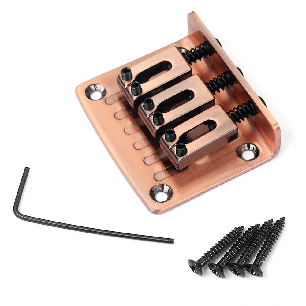 3-String Fixed Bridge Tailpiece for Cigarbox Electric Guitar Replacement