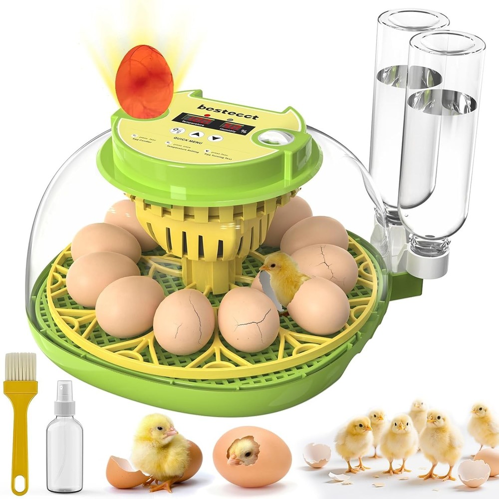 Egg Incubators for Hatching Eggs,12 Egg Incubator with Auto Egg Turning Humidity
