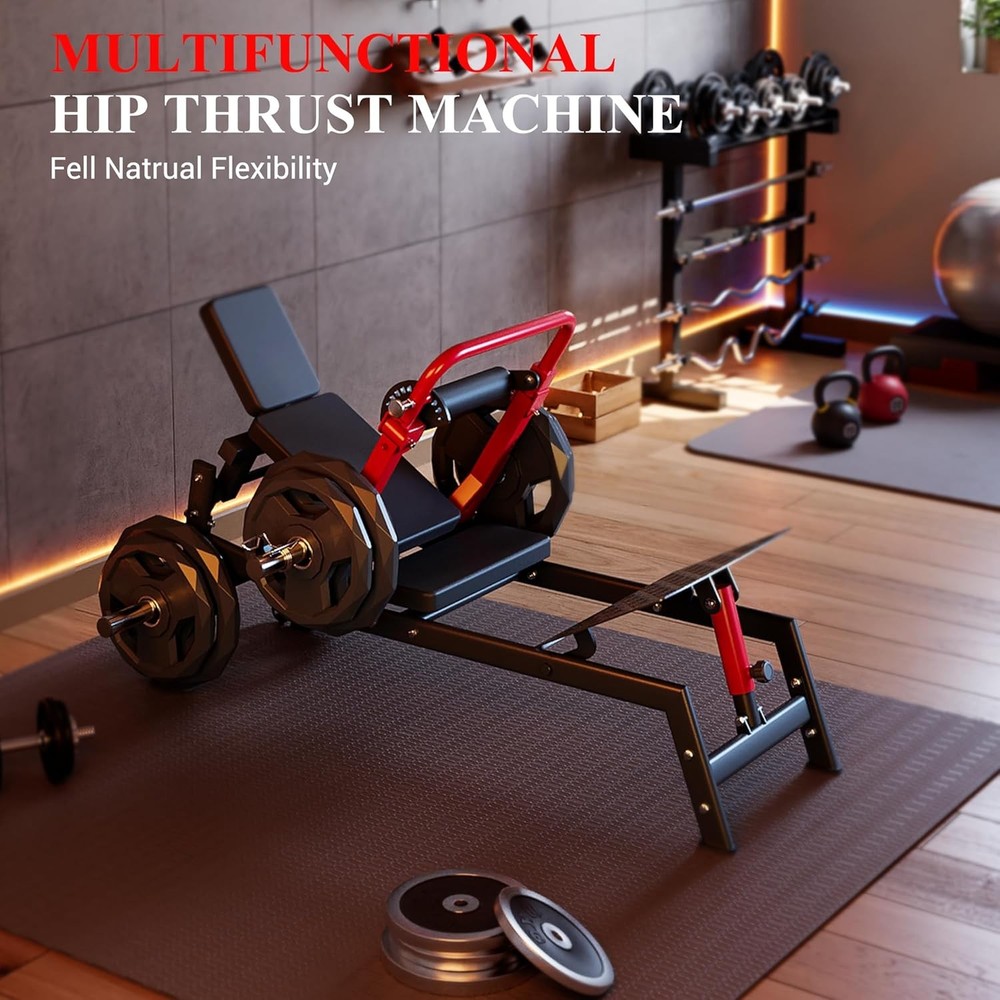 900LBS Capacity Hip Thrust Machine - Plate Loaded Glute Bridge