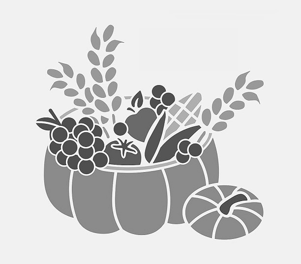 8"x8" Clear Plastic Stencil - Thanksgiving (RE182)